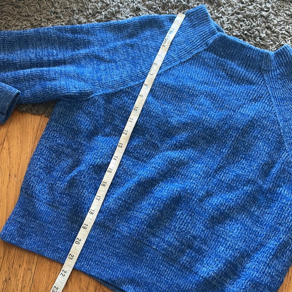 Free People Too Good Mock Neck Sweater Blue Size Medium - Picture 7 of 10
